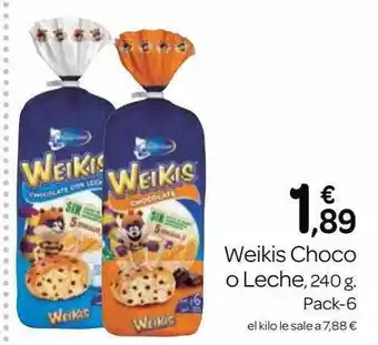 Supermercados El Jamón Weikis Choco O Leche 240g oferta