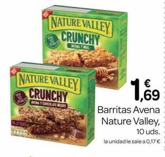 Supermercados El Jamón Barritas Avena Nature Valley oferta