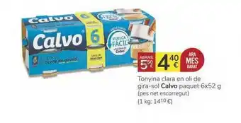 Supermercados Charter Tonyina Clara En Oli De Gira-sol Calvo 6x52g oferta