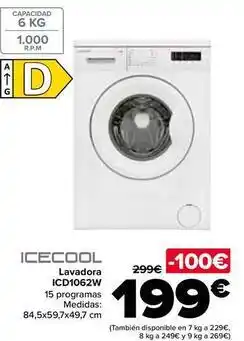 Carrefour Icecool - lavadora icd1062w oferta