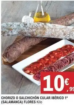 E.Leclerc Flores - chorizo o salchichon cular iberico oferta