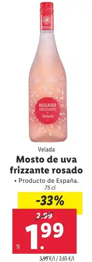 Lidl Mosto de uva frizzante rosado oferta