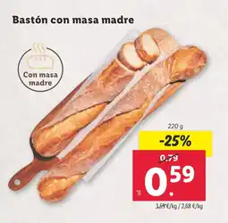 Lidl Bastón con masa madre oferta