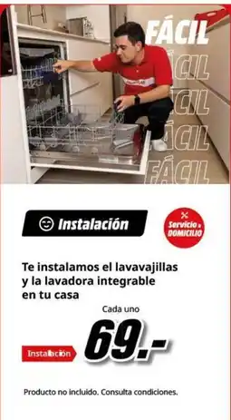 MediaMarkt Te instalamos el lavavajillas y la lavadora integrable en tu casa oferta