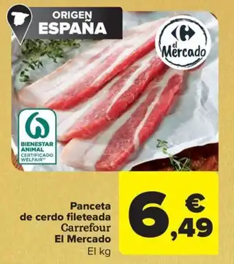 Carrefour Market Panceta de cerdo fileteada oferta
