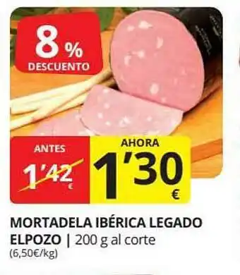 Supermercados MAS Mortadela Ibérica Legado Elpozo 200g al corte oferta