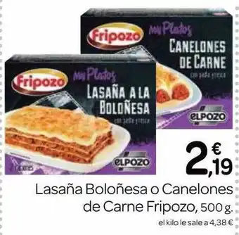 Supermercados El Jamón Lasaña Boloñesa O Canelones De Carne Fripozo, 500g oferta