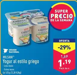 ALDI Yogur al estilo griego oferta