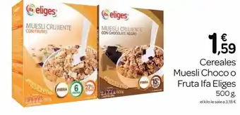Supermercados El Jamón Cereales Muesli Choico O Fruta Ifa Eliges 500g oferta