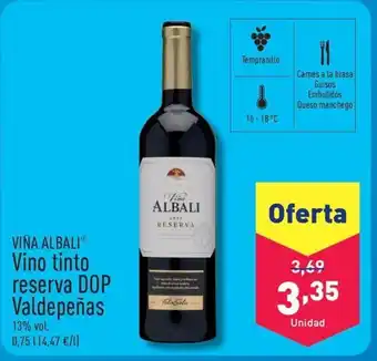 ALDI VIÑA ALBALIⓇ Vino tinto reserva DOP Valdepeñas oferta