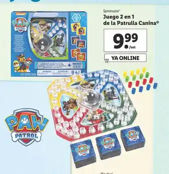 Lidl Spinmaster Juego 2 En 1 De La Patrulla Canina oferta