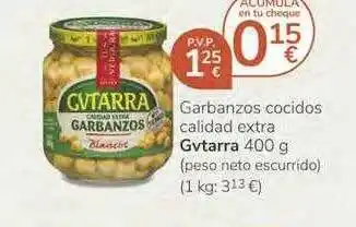 Consum Garbanzos Cocidos Calidad Extra Gvtarra 400g oferta