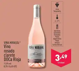 ALDI VIÑA MIRASOL® Vino rosado clarete DOCa Rioja oferta