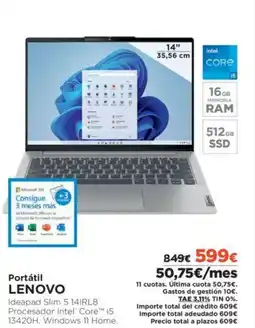 El Corte Inglés Portátil LENOVO oferta