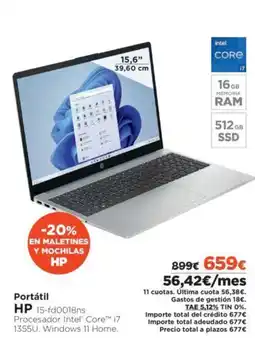 El Corte Inglés Portátil HP oferta