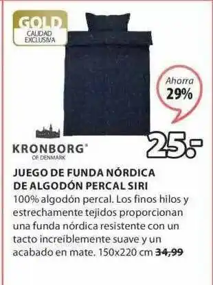 JYSK Kronborg Juego De Funda Nórdica De Algodón Percal Siri oferta