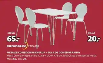 JYSK Mesa De Comedor Bannerup + Silla De Comedor Fanny oferta