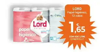 CashDiplo Lord Papel Higiénico, 12 rollos oferta
