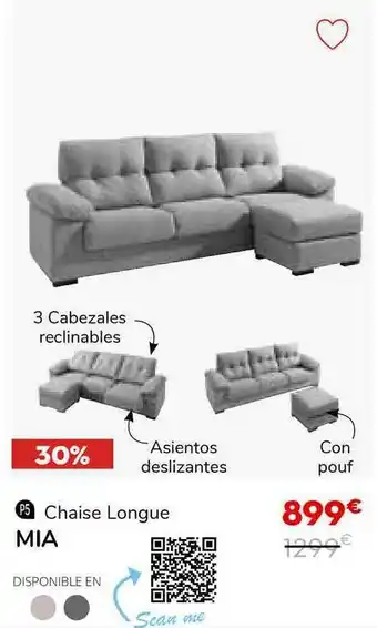 Conforama Mia Chaise Longue oferta