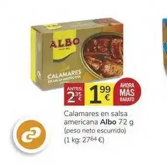 Consum Calamares En Salsa Americana Albo 72g oferta