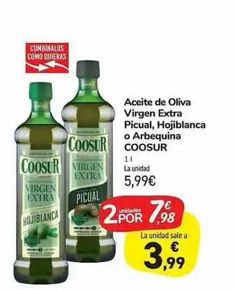 Carrefour Market Aceite De Oliva Virgen Extra Picual Hojiblanca O Arbequina Coosur 1L oferta