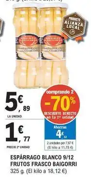 E.Leclerc Andrés baigorri - esparrago blanco 9/12 frutos frasco oferta