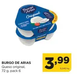 Alimerka BURGO DE ARIAS Queso original, oferta