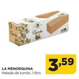 Alimerka LA MENORQUINA Helado de turrón, 1 litro oferta