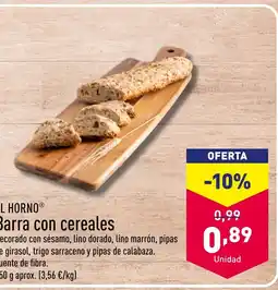 ALDI EL HORNO® Barra con cereales oferta