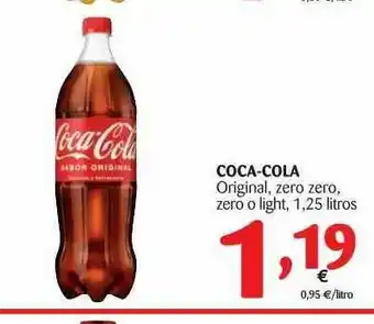 Alimerka Coca-cola Original Zero Zero Zero O Light 1,25 litros oferta
