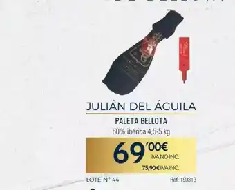Makro Julián Del águila Paleta Bellota 50% Ibérica 4,5 - 5 kg oferta