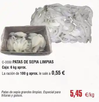Abordo PATAS DE SEPIA LIMPIAS oferta