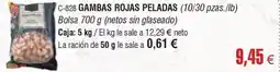 Abordo GAMBAS ROJAS PELADAS oferta