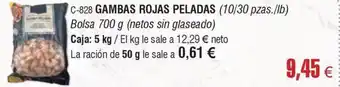 Abordo GAMBAS ROJAS PELADAS oferta