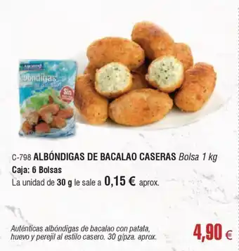 Abordo ALBÓNDIGAS DE BACALAO CASERAS oferta