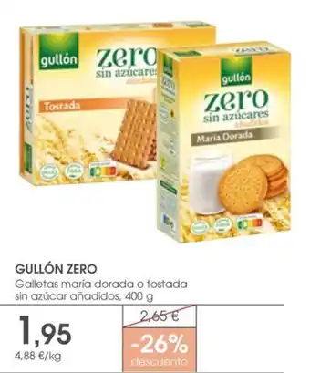 Supermercados Plaza GULLÓN ZERO oferta