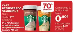 Hipercor CAFÉ REFRIGERADO STARBUCKS oferta
