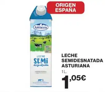 Hipercor LECHE SEMIDESNATADA ASTURIANA oferta