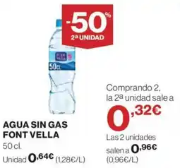 Hipercor AGUA SIN GAS FONT VELLA oferta