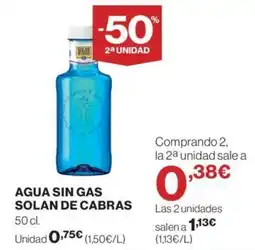Hipercor AGUA SIN GAS SOLAN DE CABRAS oferta