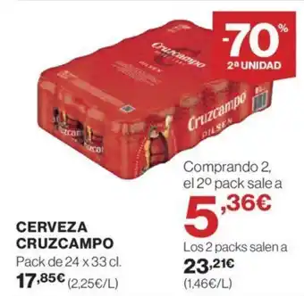 Hipercor CERVEZA CRUZCAMPO oferta