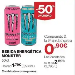 Hipercor BEBIDA ENERGÉTICA MONSTER oferta