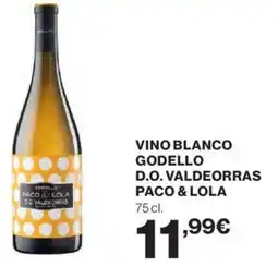 Hipercor VINO BLANCO GODELLO D.O. VALDEORRAS PACO & LOLA oferta