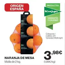 Hipercor NARANJA DE MESA oferta