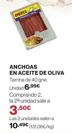 El Corte Inglés ANCHOAS EN ACEITE DE OLIVA oferta