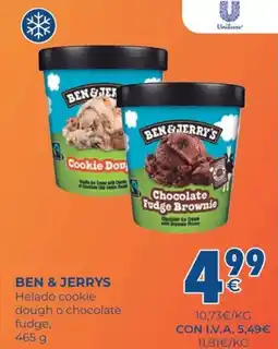 CashDiplo BEN & JERRYS Helado cookie dough o chocolate fudge, oferta