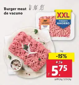Lidl Burger meat de vacuno oferta
