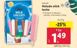 Lidl Helado stick leche oferta