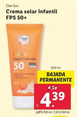 Lidl Crema solar infantil FPS 50+ oferta