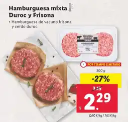 Lidl Hamburguesa mixta Duroc y Frisona oferta